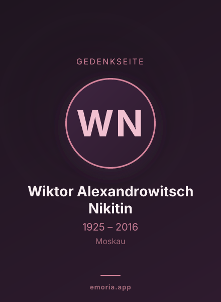 Gedenkportrait von Wiktor Alexandrowitsch Nikitin