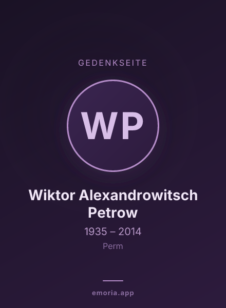 Gedenkportrait von Wiktor Alexandrowitsch Petrow