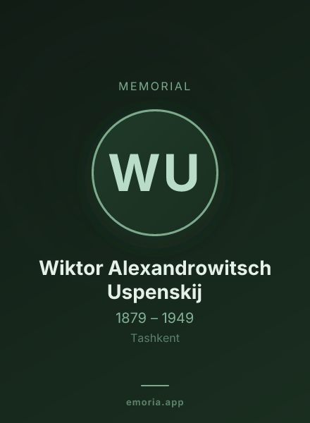 Memorial portrait of Wiktor Alexandrowitsch Uspenskij