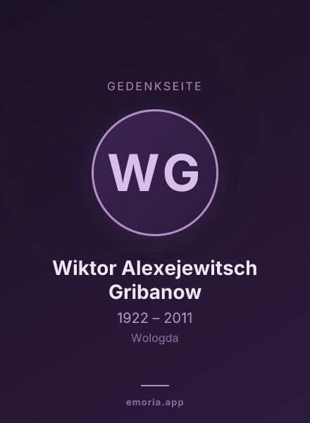 Gedenkportrait von Wiktor Alexejewitsch Gribanow