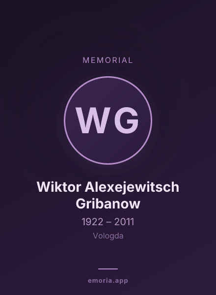 Memorial portrait of Wiktor Alexejewitsch Gribanow