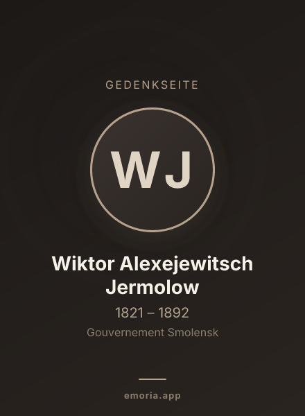 Gedenkportrait von Wiktor Alexejewitsch Jermolow