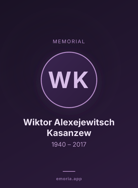 Memorial portrait of Wiktor Alexejewitsch Kasanzew