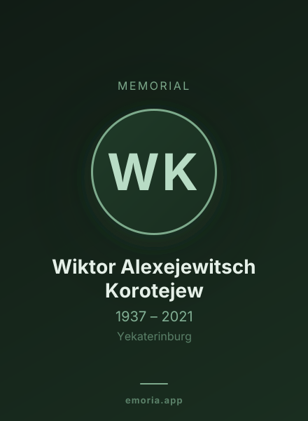 Memorial portrait of Wiktor Alexejewitsch Korotejew