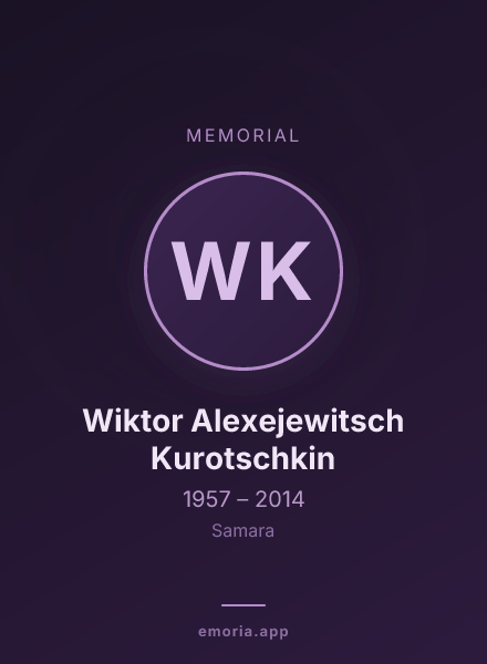 Memorial portrait of Wiktor Alexejewitsch Kurotschkin