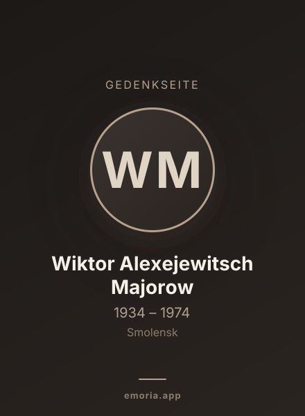 Gedenkportrait von Wiktor Alexejewitsch Majorow