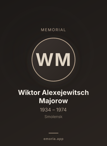 Memorial portrait of Wiktor Alexejewitsch Majorow
