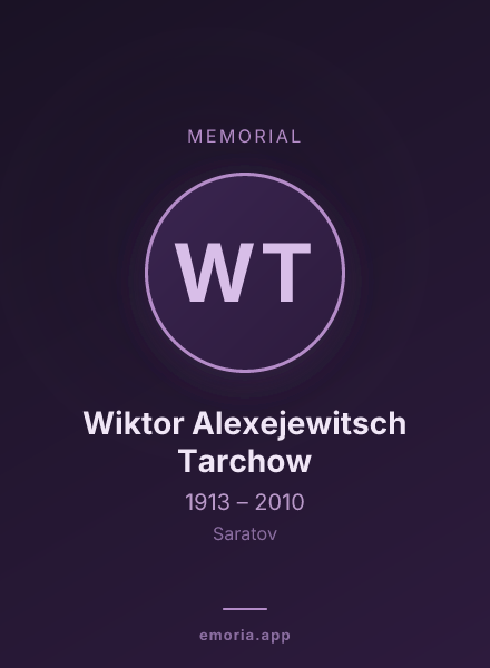 Memorial portrait of Wiktor Alexejewitsch Tarchow