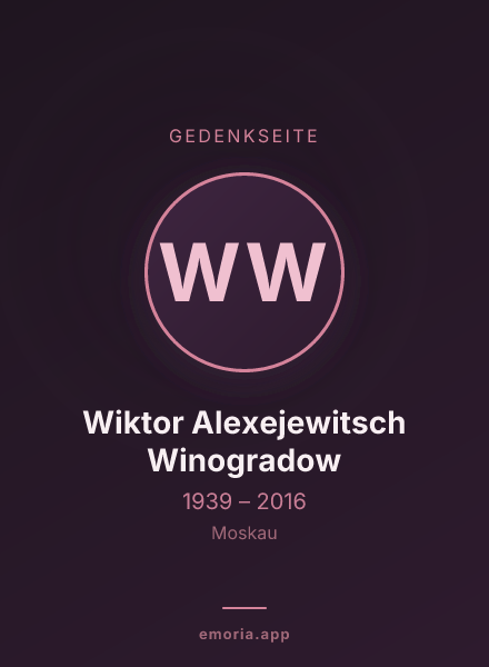 Gedenkportrait von Wiktor Alexejewitsch Winogradow