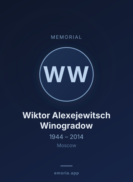 Memorial portrait of Wiktor Alexejewitsch Winogradow