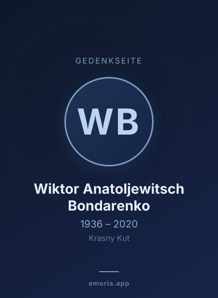 Gedenkportrait von Wiktor Anatoljewitsch Bondarenko