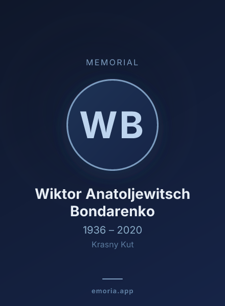 Memorial portrait of Wiktor Anatoljewitsch Bondarenko