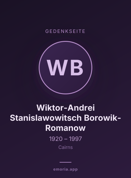 Gedenkportrait von Wiktor-Andrei Stanislawowitsch Borowik-Romanow