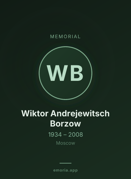 Memorial portrait of Wiktor Andrejewitsch Borzow