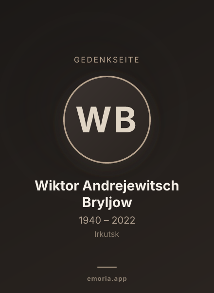 Gedenkportrait von Wiktor Andrejewitsch Bryljow