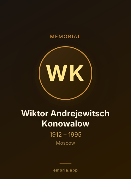 Memorial portrait of Wiktor Andrejewitsch Konowalow