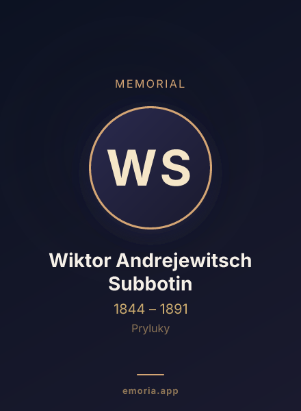 Memorial portrait of Wiktor Andrejewitsch Subbotin