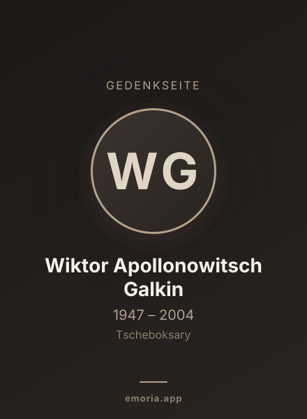 Gedenkportrait von Wiktor Apollonowitsch Galkin