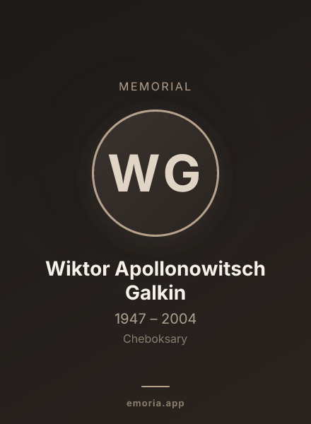 Memorial portrait of Wiktor Apollonowitsch Galkin