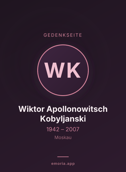 Gedenkportrait von Wiktor Apollonowitsch Kobyljanski