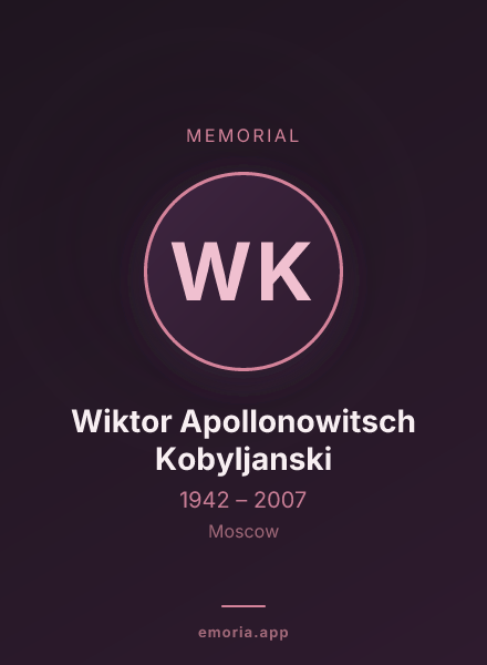 Memorial portrait of Wiktor Apollonowitsch Kobyljanski