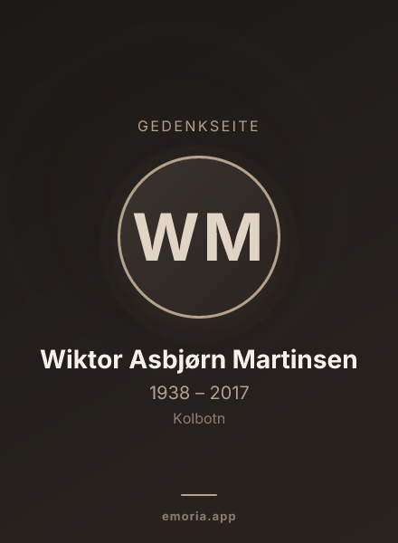 Gedenkportrait von Wiktor Asbjørn Martinsen
