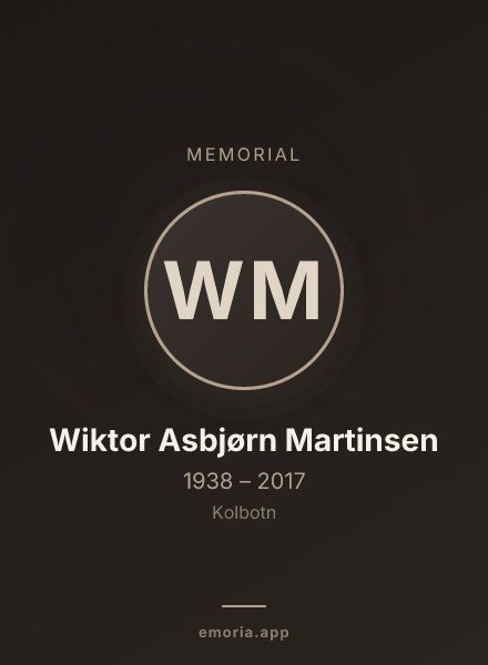 Memorial portrait of Wiktor Asbjørn Martinsen