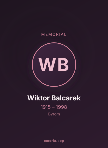 Memorial portrait of Wiktor Balcarek