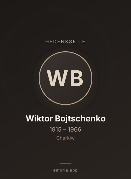 Gedenkportrait von Wiktor Bojtschenko