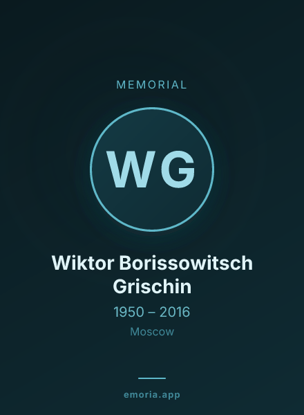 Memorial portrait of Wiktor Borissowitsch Grischin