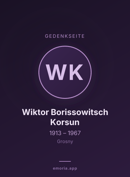 Gedenkportrait von Wiktor Borissowitsch Korsun