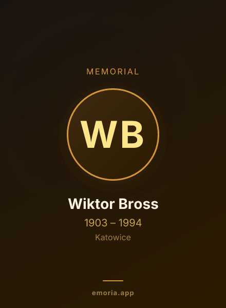 Memorial portrait of Wiktor Bross