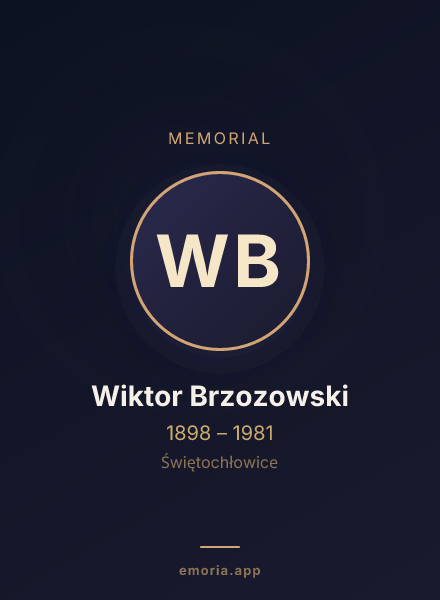 Memorial portrait of Wiktor Brzozowski
