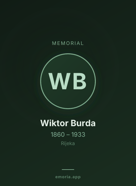 Memorial portrait of Wiktor Burda