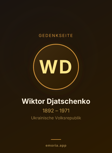 Gedenkportrait von Wiktor Djatschenko
