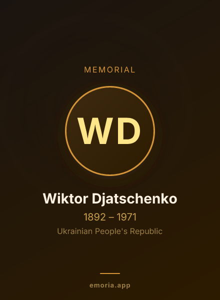 Memorial portrait of Wiktor Djatschenko