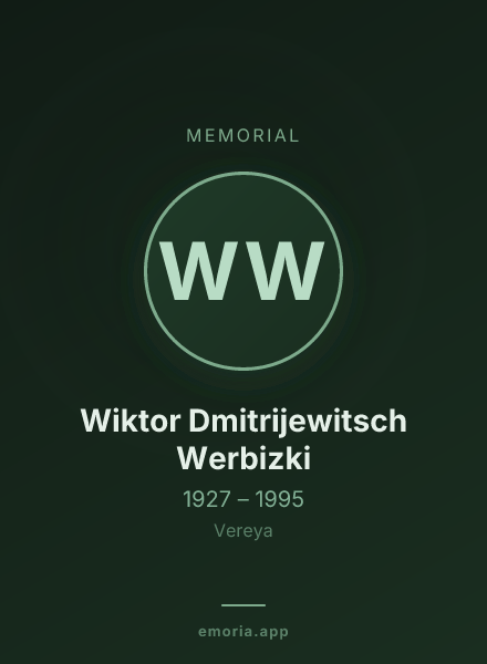 Memorial portrait of Wiktor Dmitrijewitsch Werbizki