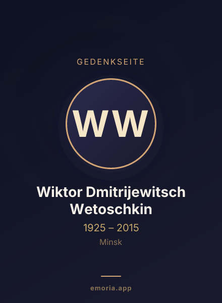 Gedenkportrait von Wiktor Dmitrijewitsch Wetoschkin