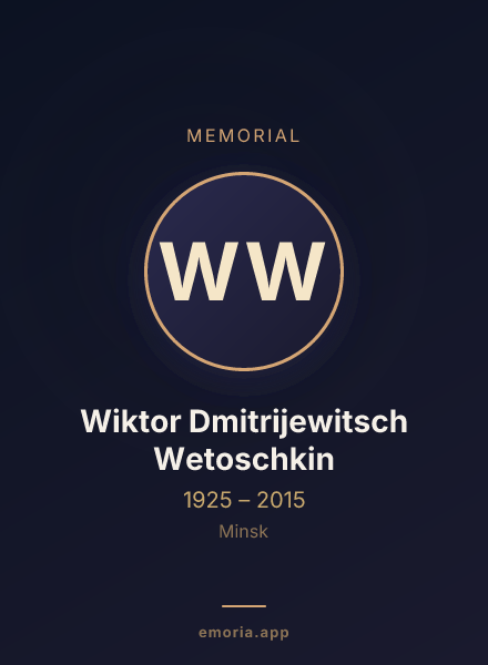 Memorial portrait of Wiktor Dmitrijewitsch Wetoschkin