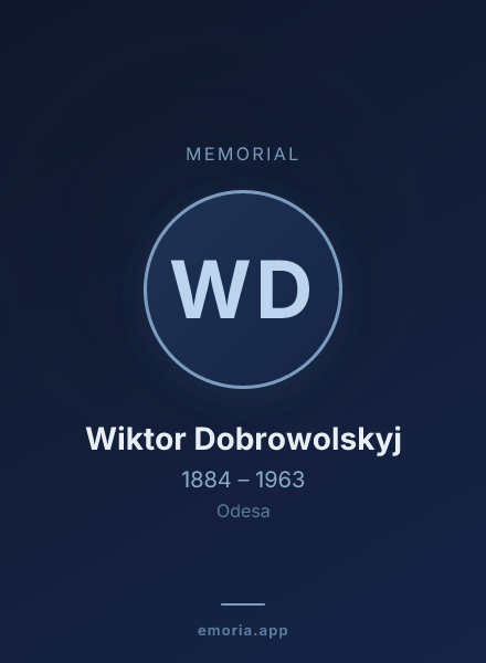 Memorial portrait of Wiktor Dobrowolskyj