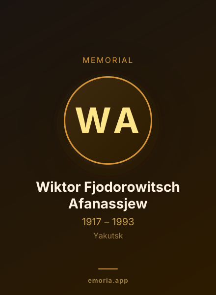 Memorial portrait of Wiktor Fjodorowitsch Afanassjew