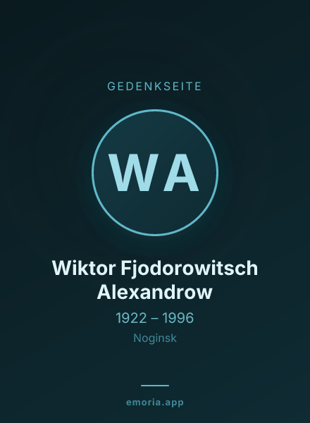 Gedenkportrait von Wiktor Fjodorowitsch Alexandrow