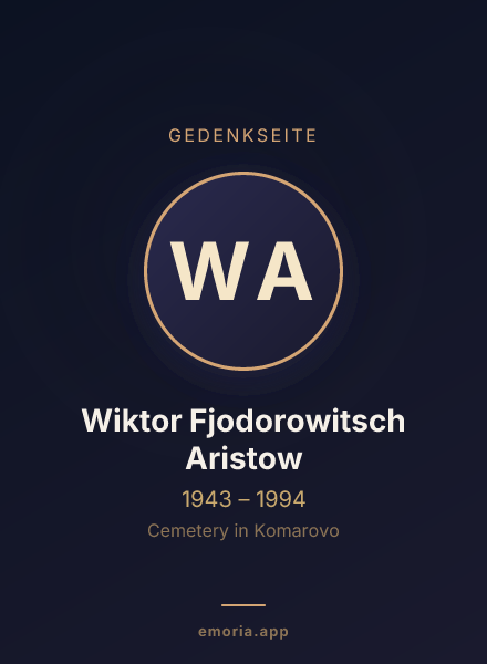 Gedenkportrait von Wiktor Fjodorowitsch Aristow