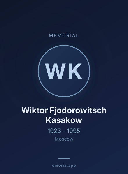 Memorial portrait of Wiktor Fjodorowitsch Kasakow