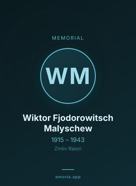 Memorial portrait of Wiktor Fjodorowitsch Malyschew