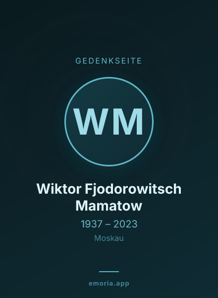 Gedenkportrait von Wiktor Fjodorowitsch Mamatow