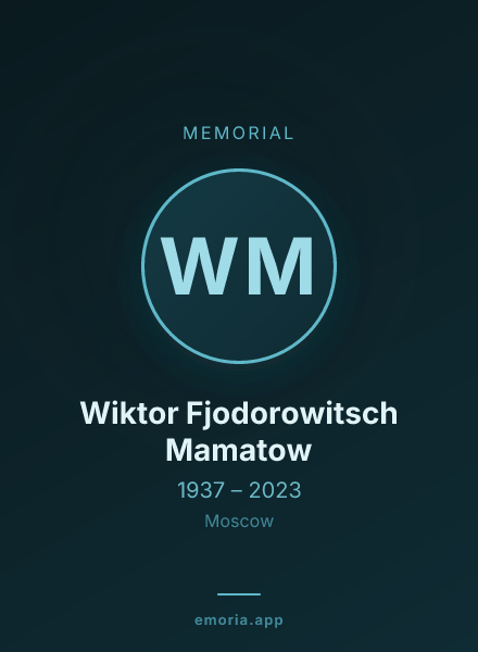 Memorial portrait of Wiktor Fjodorowitsch Mamatow