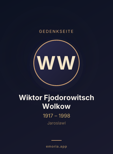 Gedenkportrait von Wiktor Fjodorowitsch Wolkow