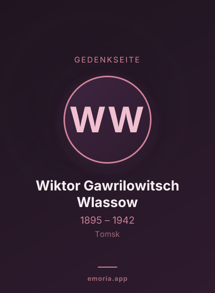 Gedenkportrait von Wiktor Gawrilowitsch Wlassow