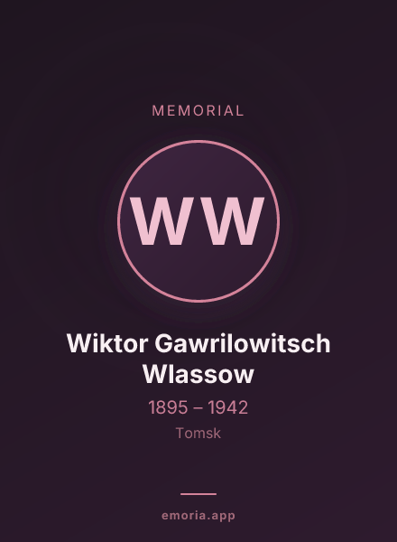 Memorial portrait of Wiktor Gawrilowitsch Wlassow